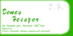 denes heiszer business card